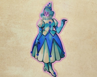 Matte vintage sticker clown