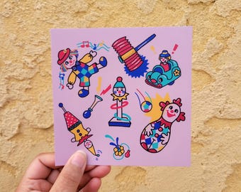 Clown Toys Art Print