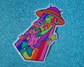 Sticker Schattige clowns uit de ruimte