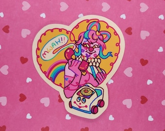 Glanzende sticker Kisses Thru the Phone