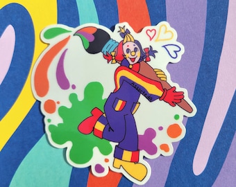 Transparante kleurplons clownsticker