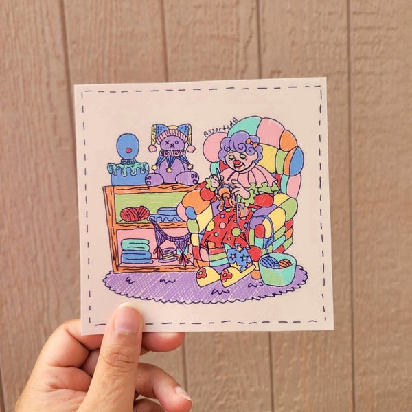 Granny Clown Art Print