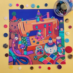 Tailor Clowns Art Print
