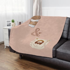 Coffee and Jesus Minky Blanket