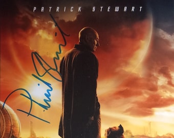Foto autografiada firmada de Patrick Stewart 8x10 con A1COA - Picard - Star Trek - Jean-Luc
