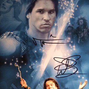 Val Kilmer & Warwick Davis - RARE Triple Signed Autographed 8x10 photo W/ 3rd Party COA Authentication - Willow