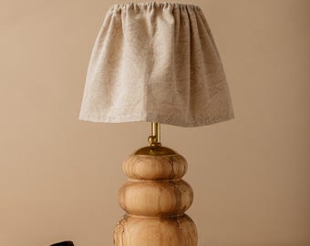 Handmade | Silver Maple Bubble Table Lamp | Eclectic Home Decor | Unique Lamp with Fabric Shade