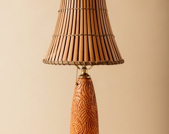 Mahogany Tiki Carved | Wood Table Lamp | Hand Made