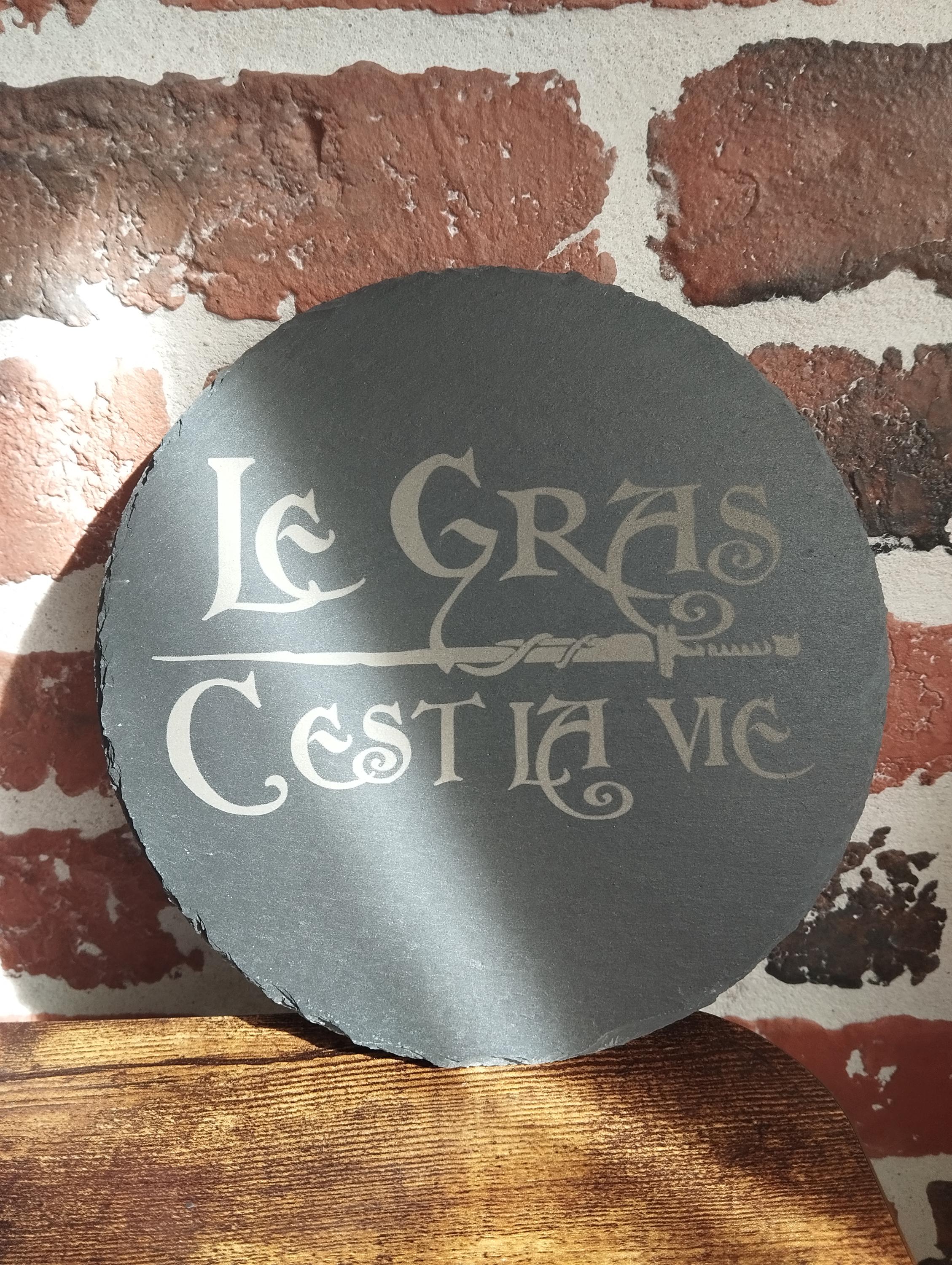 Plaque Déco Métallique 3D "Le Gras C'est La Vie" - Humour Et Style