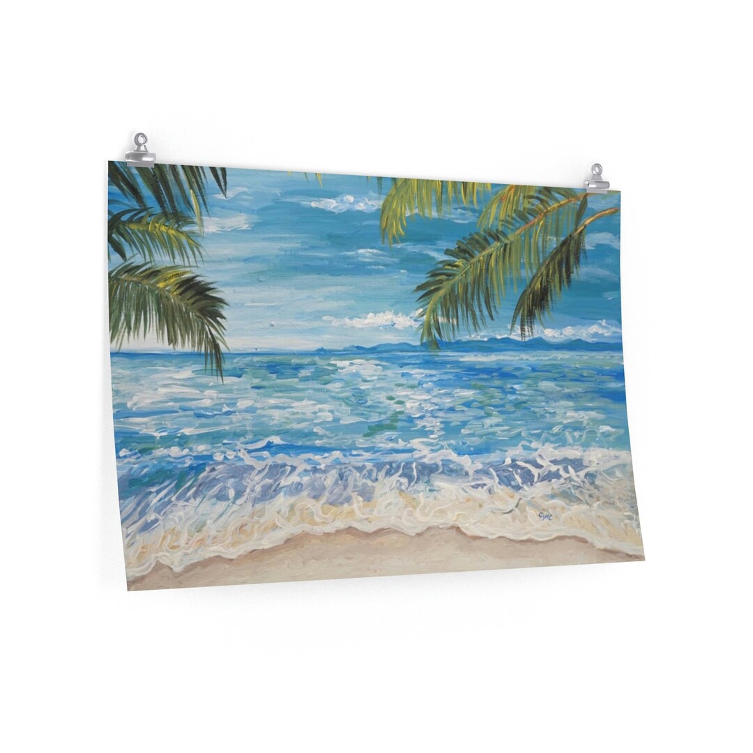 White Sand Beach Painting Wall Art Decor Acrylic Art.artwork Etsy