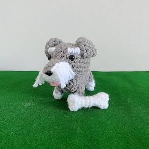 Mini Schnauzer Crochet PDF PATTERN ~ Gray Schnauzer ~ Schnauzer Amigurumi ~ Crochet Dog ~ Tiny Dog Doll ~ Handmade Plushie