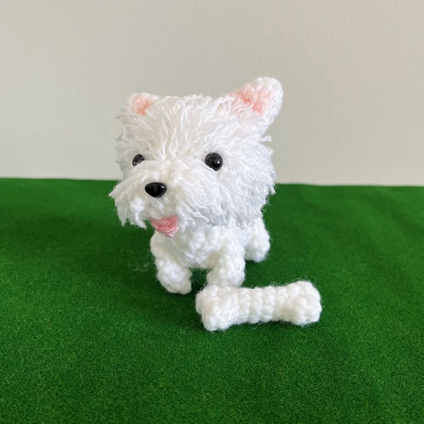 Mini Westie Crochet PDF PATTERN ~ West Highland White Terrier ~ Westie Amigurumi ~ Crochet Dog ~ Tiny Dog Doll ~ Handmade Plushie