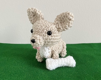 Mini Chihuahua a Crochet [PATRÓN PDF] ~ Chihuahua color canela ~ Amigurumi de Chihuahua ~ Perro a Crochet ~ Muñeco de Perro Pequeño ~ Peluche Hecho a Mano
