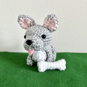 Mini Frenchie Crochet PDF PATTERN ~ French Bulldog ~ Frenchie Amigurumi ~ Crochet Dog ~ Tiny Dog Doll ~ Handmade Plushie Puppy