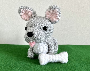 Mini Frenchie Crochet [PDF PATTERN] ~ French Bulldog ~ Frenchie Amigurumi ~ Crochet Dog ~ Tiny Dog Doll ~ Handmade Plushie Puppy