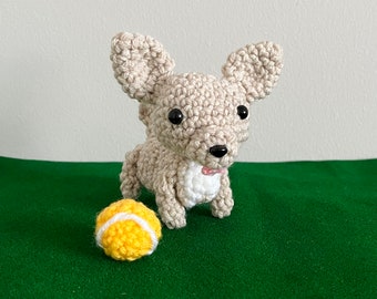 Mini Chihuahua Crochet [PHYSICAL DOLL] ~ Tan Crochet Chihuahua ~ Dog Amigurumi ~ Tiny Dog Doll ~ Handmade Toy ~ Cute Animal Toy ~ Plushie