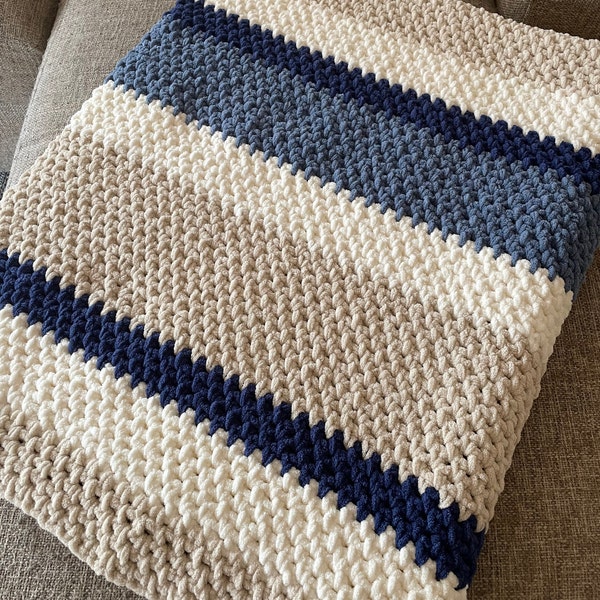 The Meadows Striped Blanket Crochet Pattern (PDF Download)