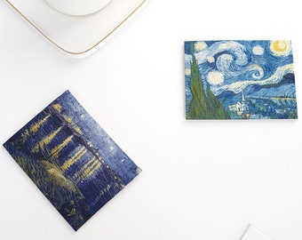 Collezione Van Gogh: Porta carte in pelle, Portafoglio sottile per