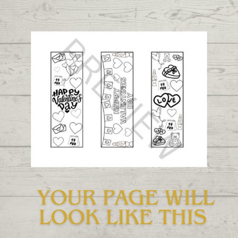 Kids Valentines Printables Bookmarks to Color Kids Valentine Gift