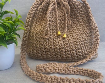 Handmade Crochet Crossbody Bag _ Durable, Washable, Boho Style Purse, Everyday Use, Gift for Her