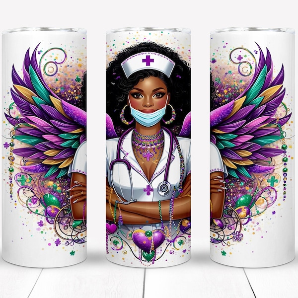 African American Nurse Tumbler Design african american, nurse, gift, tumbler, art, png wrap life, history