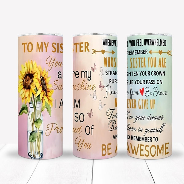 Big Sister Gift - Heartwarming Sister Tumbler Print, Unique Keepsake & Sister Present 20oz Tumbler, 300 DPI