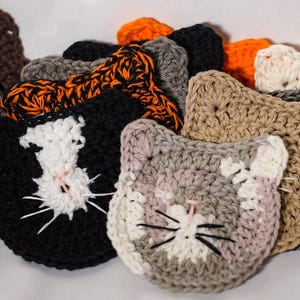 Cat Coasters: 100% Cotton, Crocheted