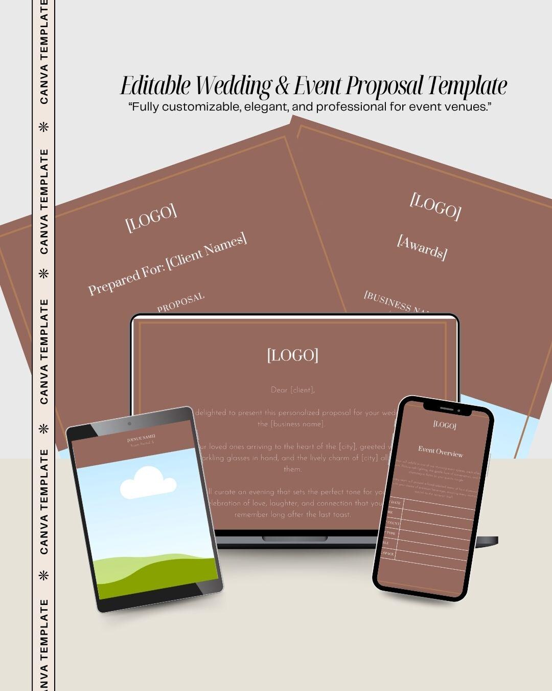 Editable Wedding & Event Proposal Template | Canva Template for ...
