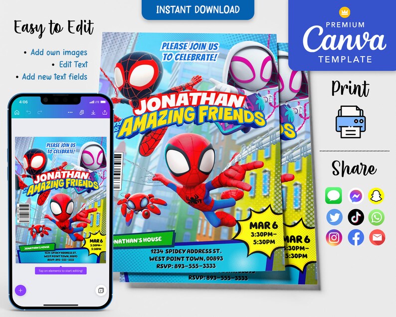 Printable Boys Birthday Invitation Digital Birthday - Etsy