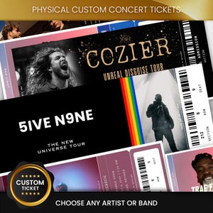 Physical Custom Concert Ticket, Personalized Ticket, Concert Ticket Template,  Concert Ticket Gift Surprise, Keepsake Gift, Anniversary Gift