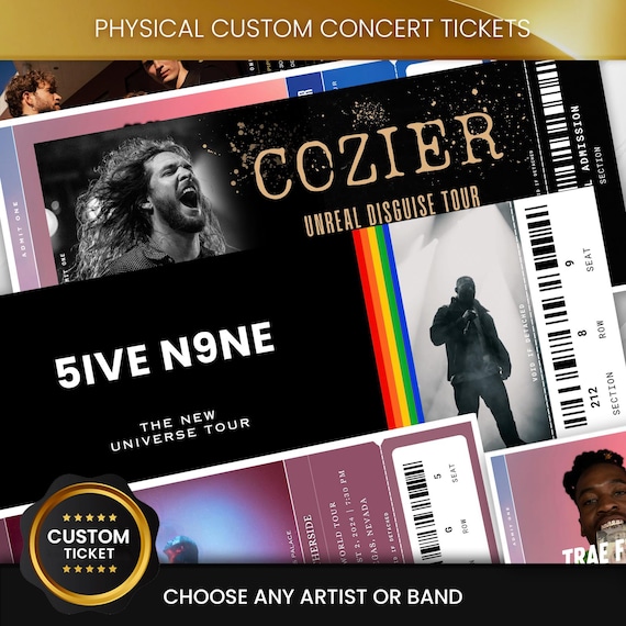 Physical Custom Concert Ticket, Personalized Ticket, Concert Ticket Template,  Concert Ticket Gift Surprise, Keepsake Gift, Anniversary Gift