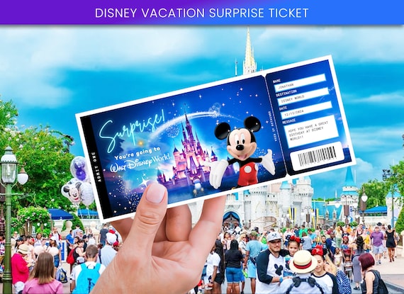 Physical Disneyland Ticket Surprise, Disney World Ticket Template, Disney Ticket Printable, Disneyworld Boarding Pass, Disneyland Ticket z68