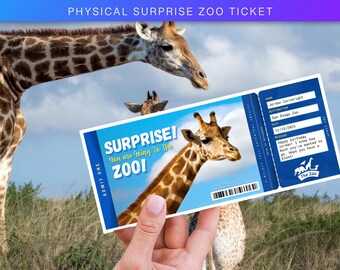 Entrada sorpresa personalizada para el zoológico, boleto sorpresa para el zoológico, talón de entrada para el zoológico, entradas para los zoológicos de San Diego, Omaha, Cincinnati, Bronx y San Luis