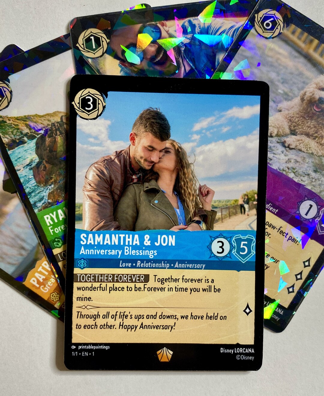 Lorcana Custom Card, Lorcana Anniversary Trading Card, Lorcana Birthday ...