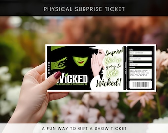 Entrada física para el musical de Broadway Wɪᴄᴋᴇᴅ, Entrada sorpresa de Broadway, Entrada de regalo de Broadway, Entrada personalizada de Broadway, Regalo de Broadway z70