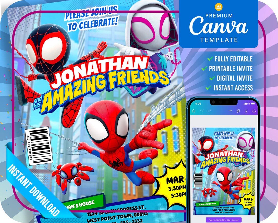 Printable Boys Birthday Invitation, Digital Birthday Invitation for ...