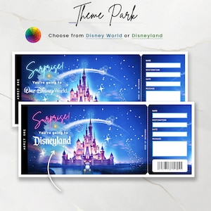 Physical Disneyland Ticket Surprise, Disney World Ticket Template ...