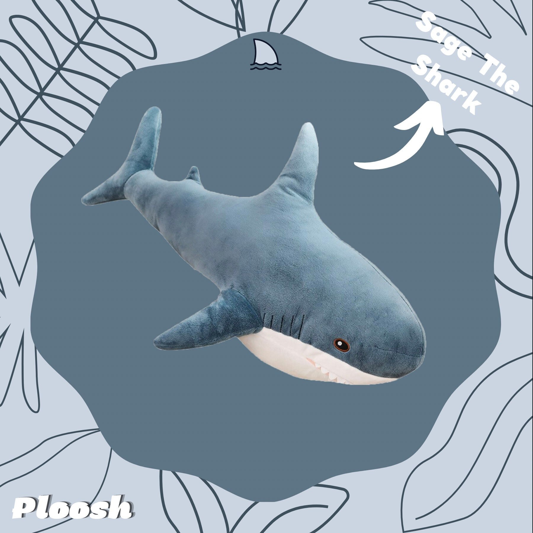Huge Shark Plush Toy Sage the Sharkocean Themed Gift Etsy