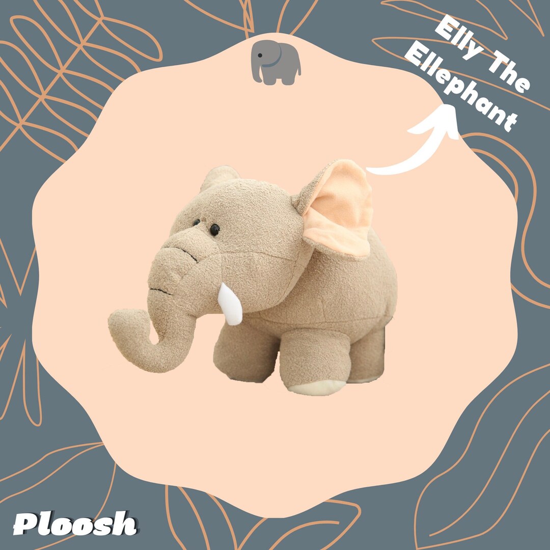 Elly the Elephant Plushie Handmade Soft Toy for Kids Adults, Nursery ...