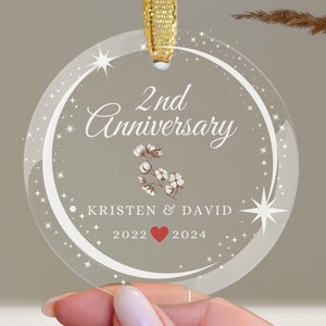 Unique Keepsake for 2nd Anniversary: Personalized Cotton Anniversary Gift For Him, 2nd Anniversary Gift For Her, 2 Year Anniversary Gifts