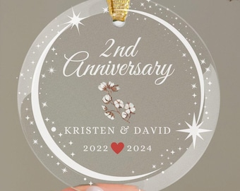 Unique Keepsake for 2nd Anniversary: Personalized Cotton Anniversary Gift For Him, 2nd Anniversary Gift For Her, 2 Year Anniversary Gifts