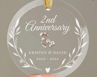 Unique Keepsake for 2nd Anniversary: Personalized Cotton Anniversary Gift For Him, 2nd Anniversary Gift For Her, 2 Year Anniversary Gifts