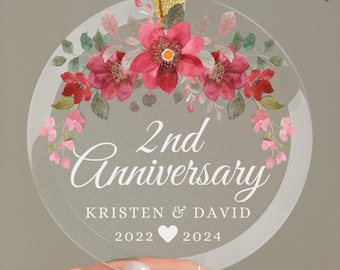 Unique Keepsake for 2nd Anniversary: Personalized Cotton Anniversary Gift For Him, 2nd Anniversary Gift For Her, 2 Year Anniversary Gifts