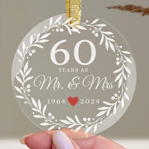 Unique Keepsake for a Milestone: Personalized 60th Wedding Anniversary Gift Ornament