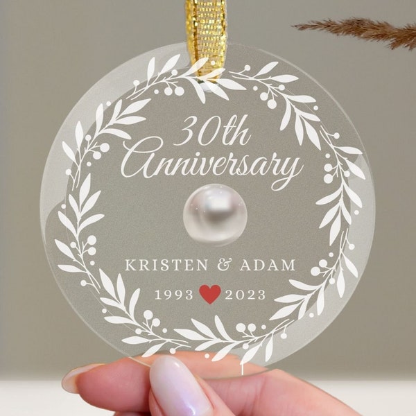 Unique Keepsake for a Milestone: Personalized 30th Wedding Anniversary Gift Ornament