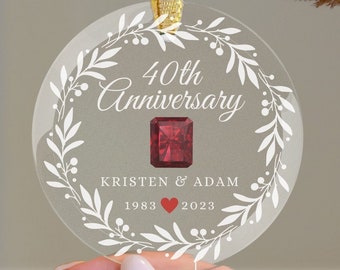 Unique Keepsake for a Milestone: Personalized 40th Wedding Anniversary Gift Ornament