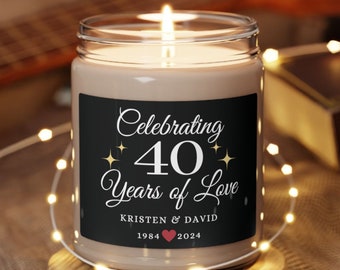 40th Wedding Anniversary Gifts For Couples Gift 40th Anniversary Gifts For Parents 40th Anniversary Gift for Couple Gift For Husband Candle