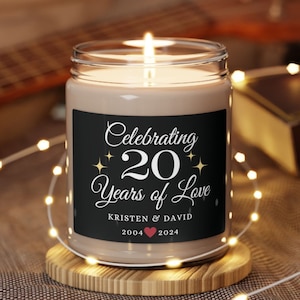 20th Wedding Anniversary Gifts For Couples Gift 20th Anniversary Gifts For Parents 20th Anniversary Gift for Couple Gift For Husband Candle
