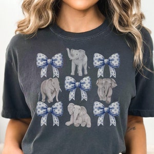 Elephant Gifts For Her, Elephant Sweatshirt, Cute Elephant Shirt, Elephant Outfit, Elephant Sweater, Womensclothing, Coquette Toile Elephant