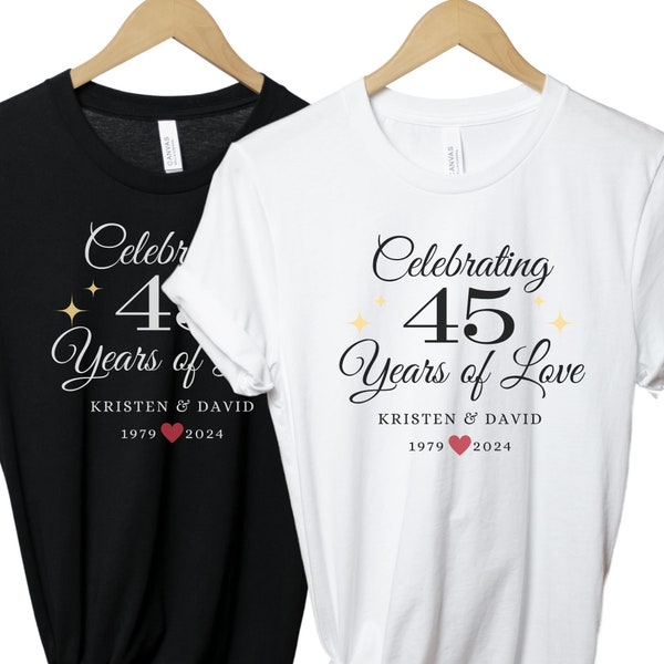 45th Wedding Anniversary Gifts For Couples Gift 45th Anniversary Gifts For Parents 45th Anniversary Gift for Couple Gift For Husband Shirt